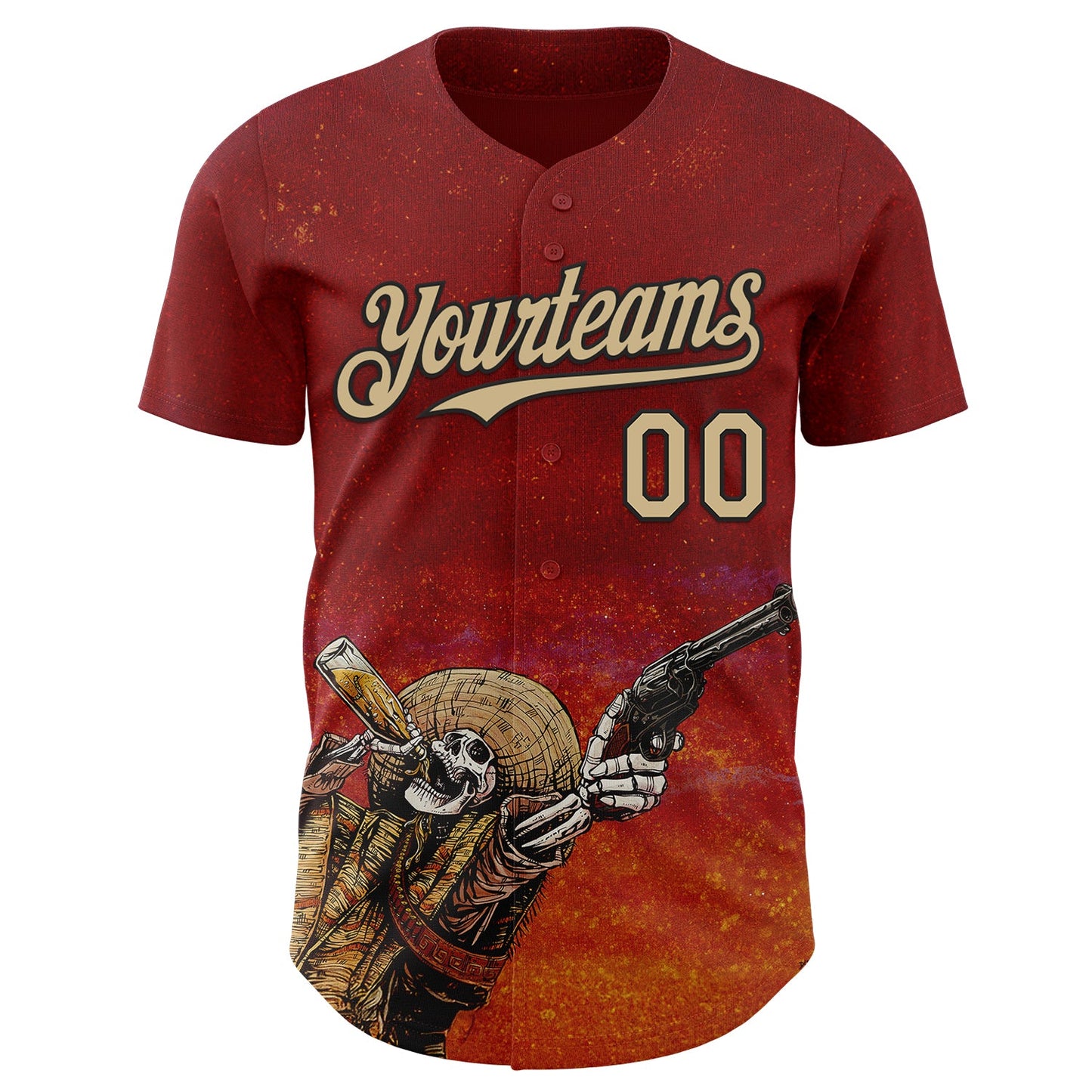 Custom Red Vegas Gold-Black David Lozeau Shot For Shot Authentic Baseball Jersey