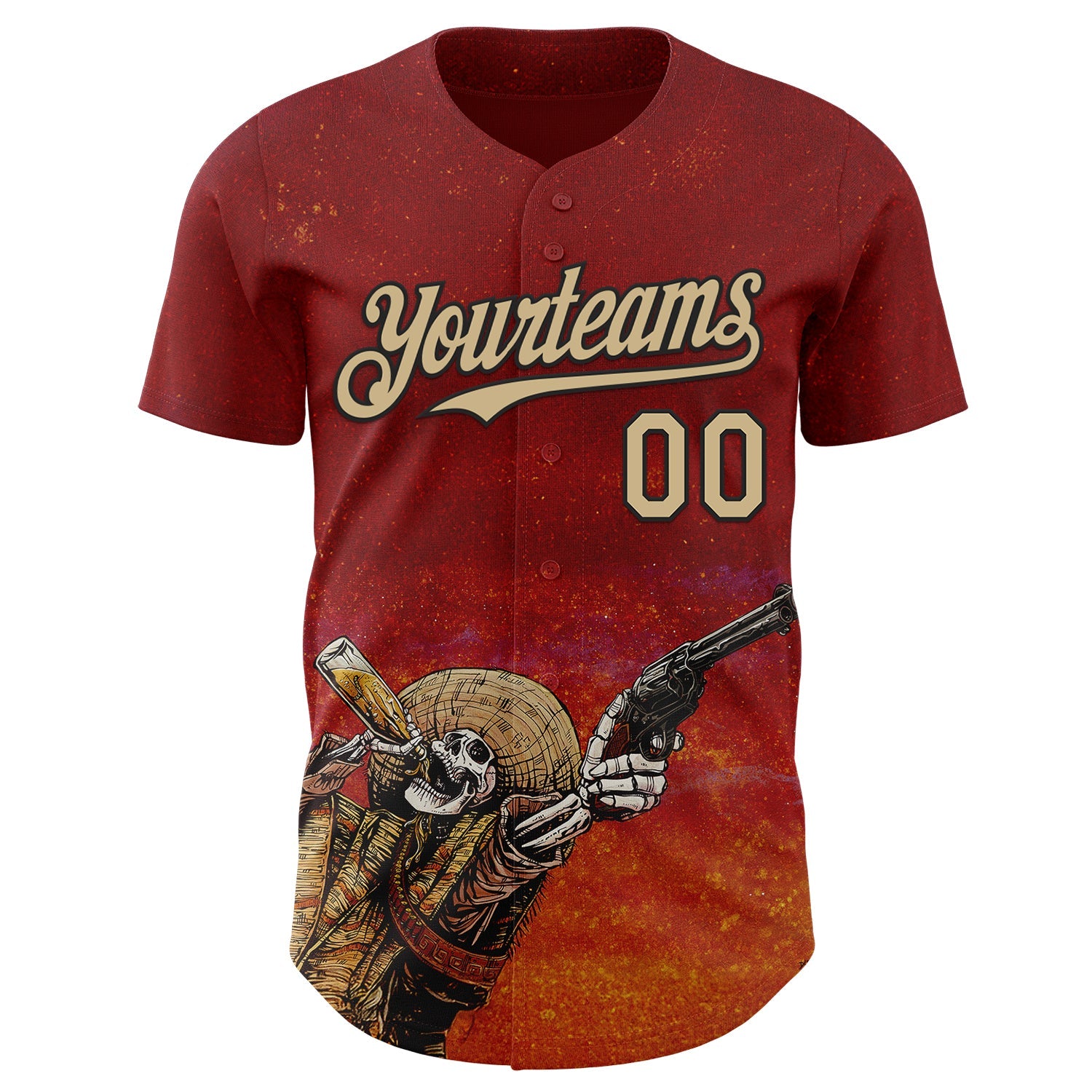 Custom Red Vegas Gold-Black David Lozeau Shot For Shot Authentic Baseball Jersey