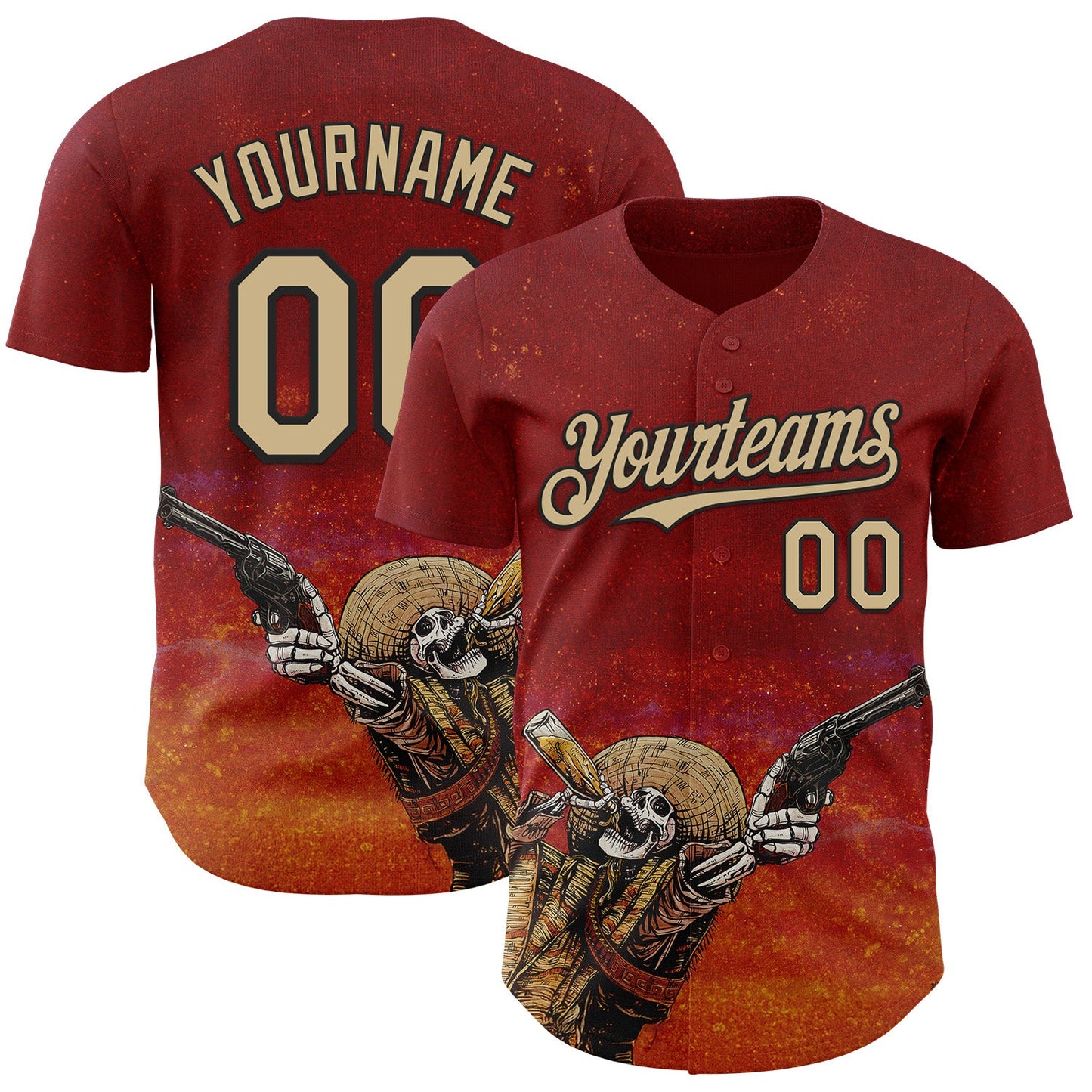 Custom Red Vegas Gold-Black David Lozeau Shot For Shot Authentic Baseball Jersey