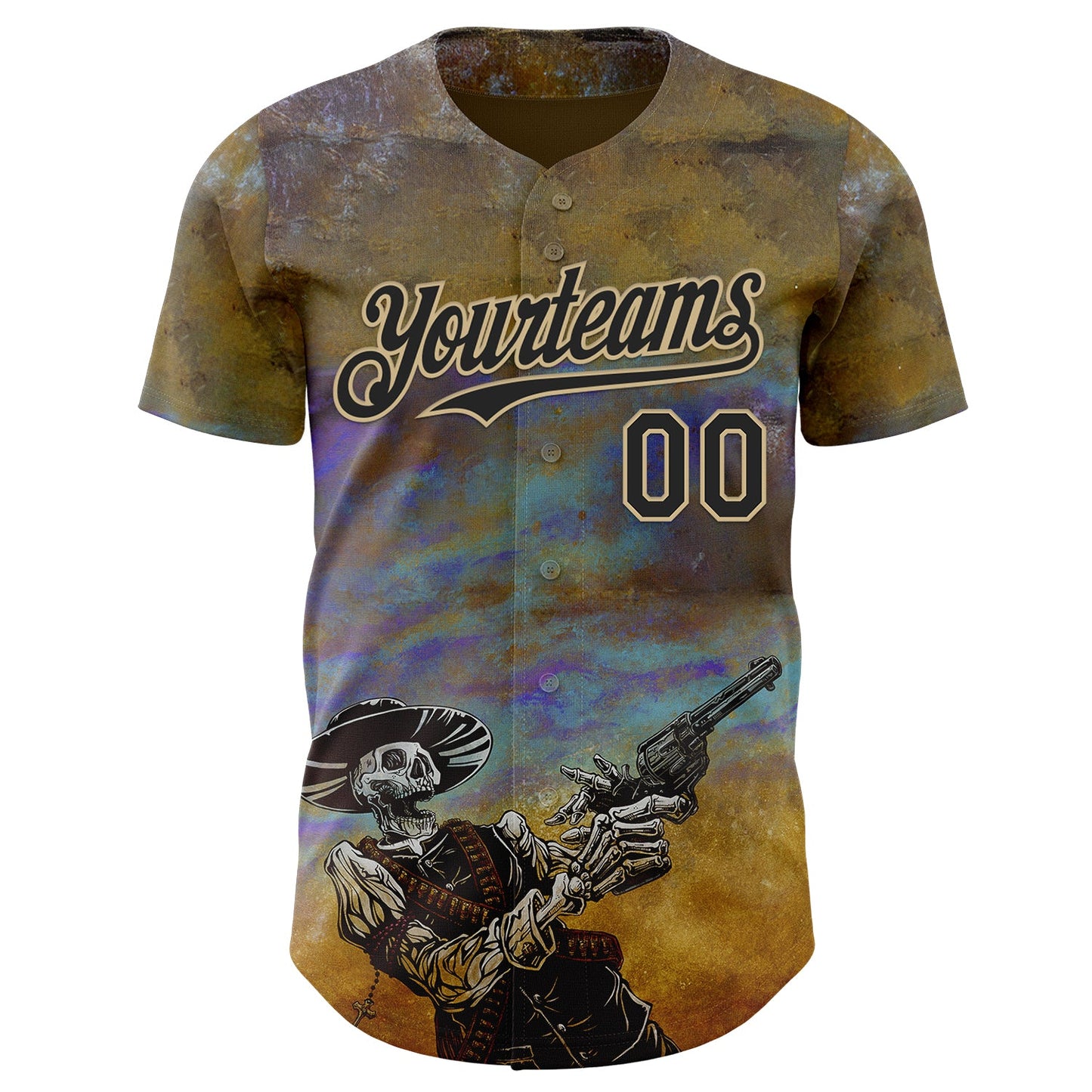Custom Blue Black-Vegas Gold David Lozeau The Reckoning Authentic Baseball Jersey