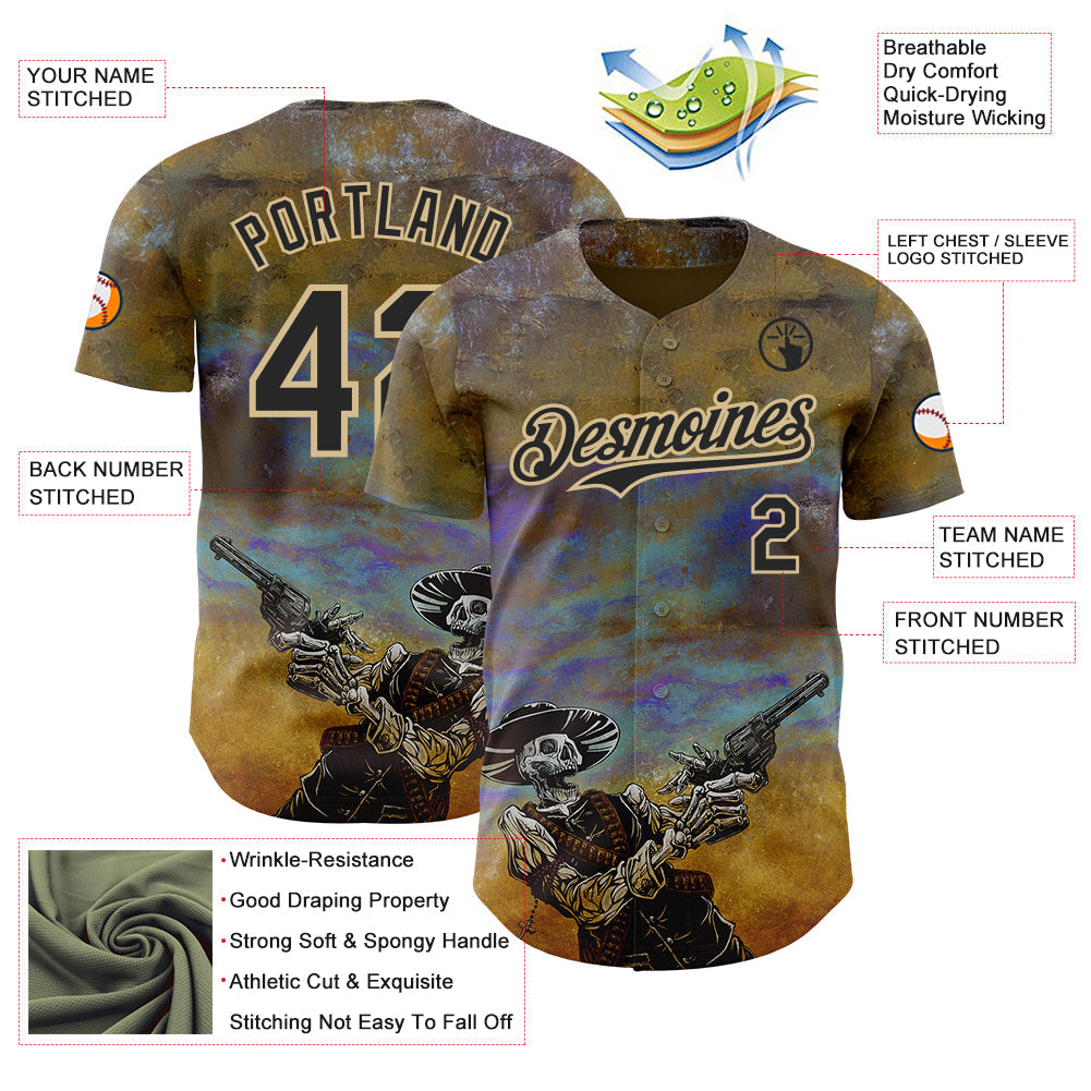 Custom Blue Black-Vegas Gold David Lozeau The Reckoning Authentic Baseball Jersey