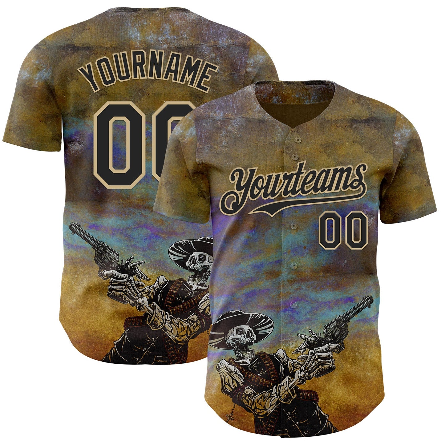Custom Blue Black-Vegas Gold David Lozeau The Reckoning Authentic Baseball Jersey