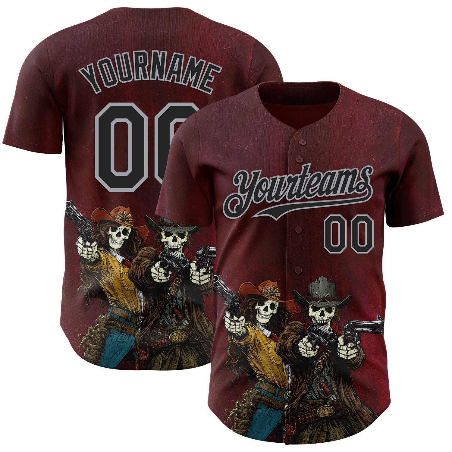 Custom Red Black-Gray David Lozeau Love In The Badlands Authentic Baseball Jersey