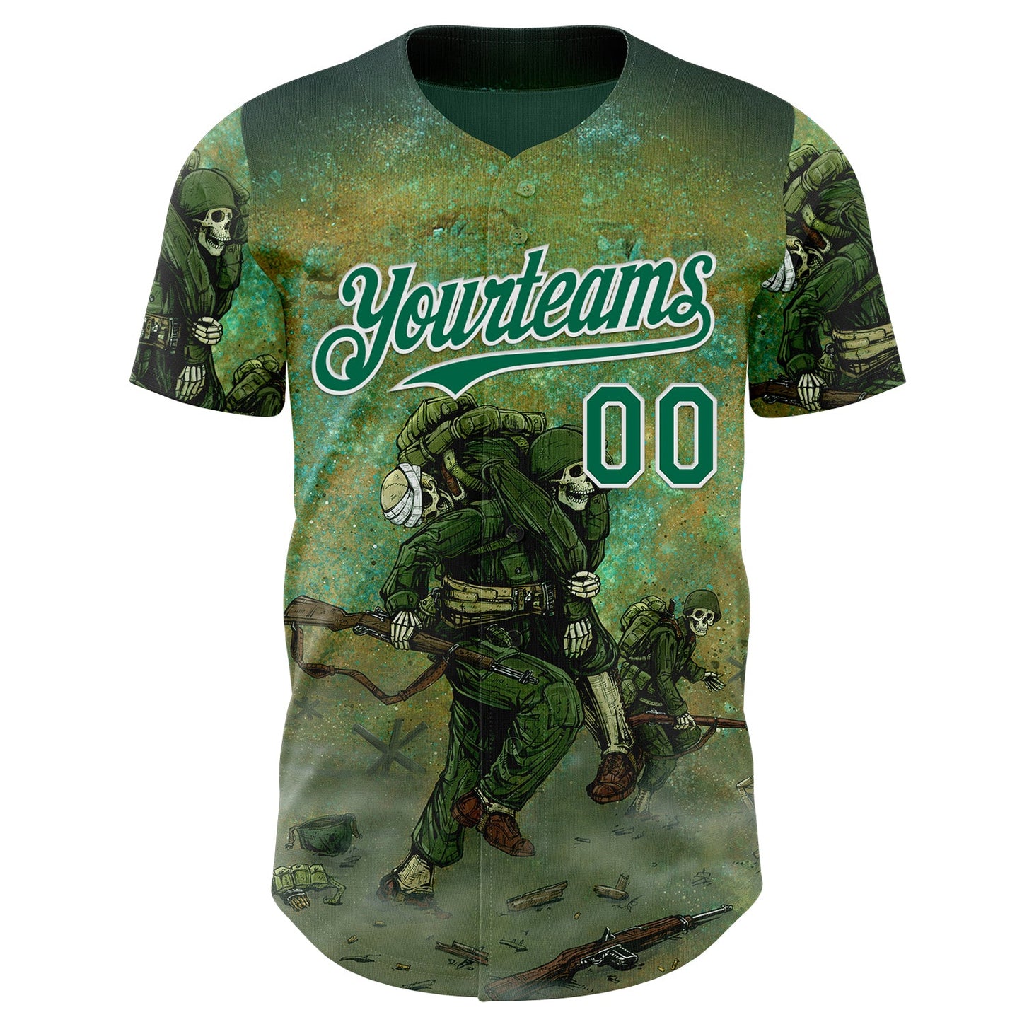 Custom Green Kelly Green-White David Lozeau Storming The Beach Authentic Baseball Jersey
