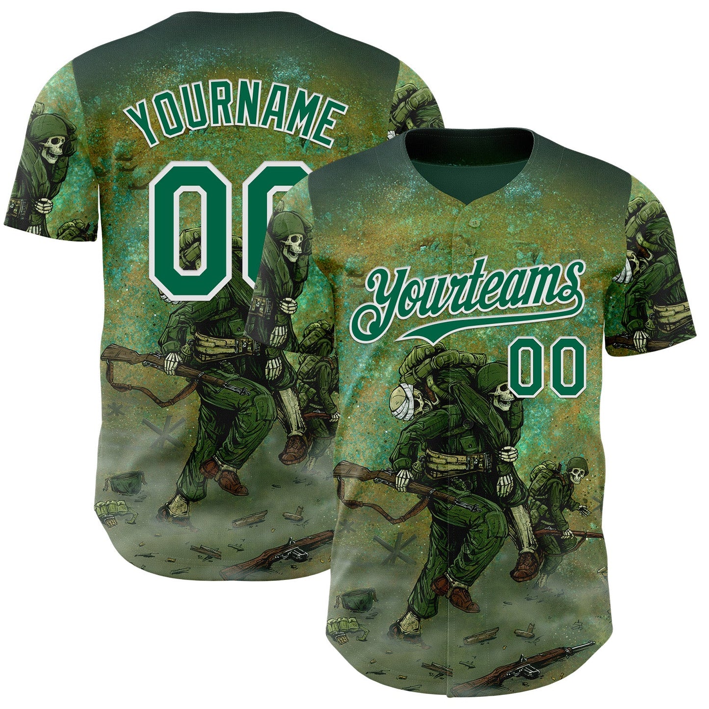 Custom Green Kelly Green-White David Lozeau Storming The Beach Authentic Baseball Jersey
