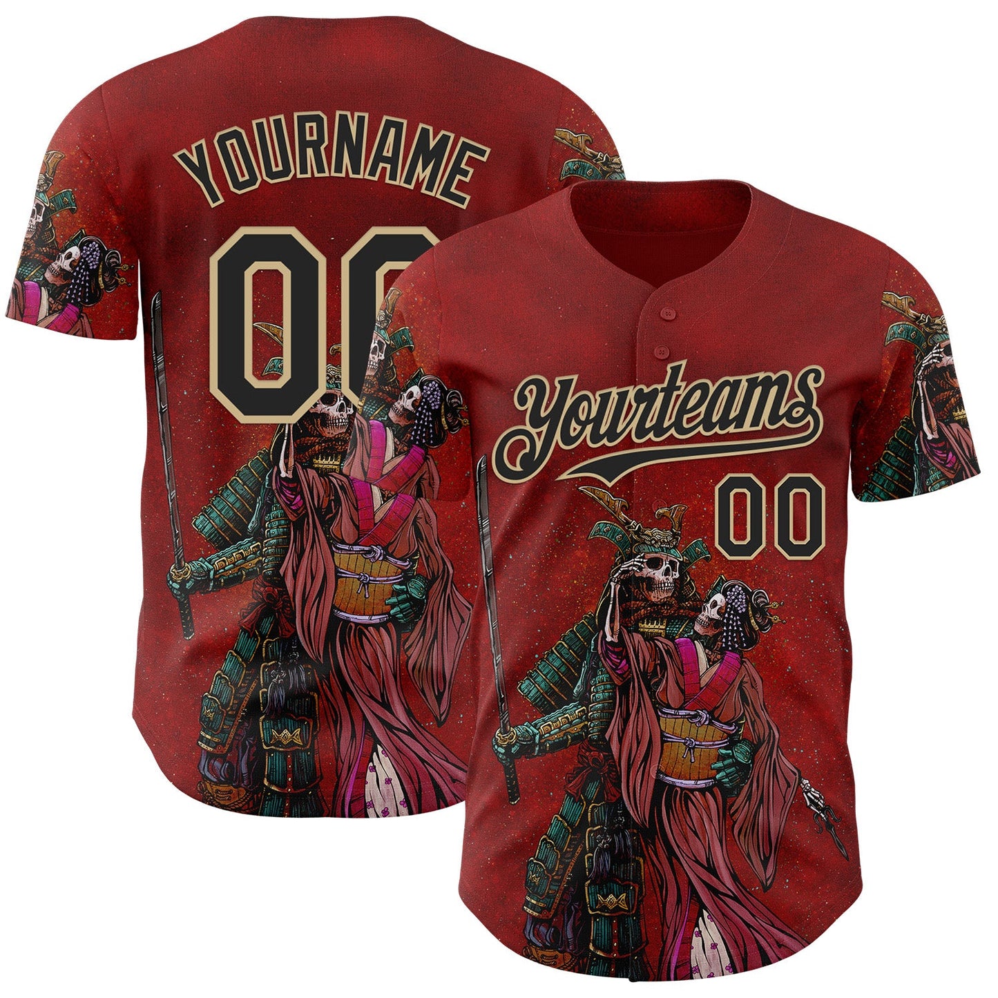 Custom Red Black-Vegas Gold David Lozeau The Spoils Of War Authentic Baseball Jersey