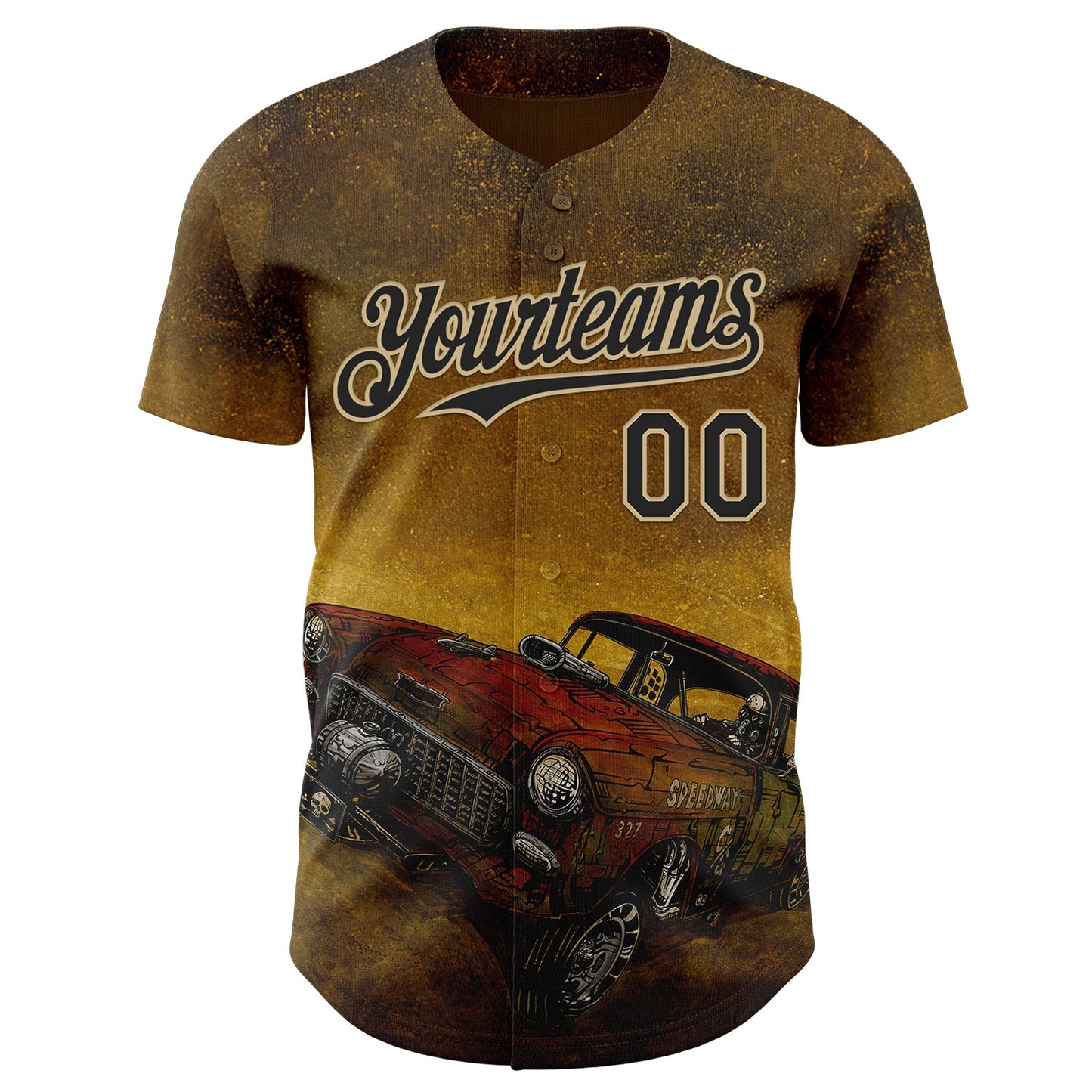 Custom Yellow Black-Vegas Gold David Lozeau Run What You Brung Authentic Baseball Jersey