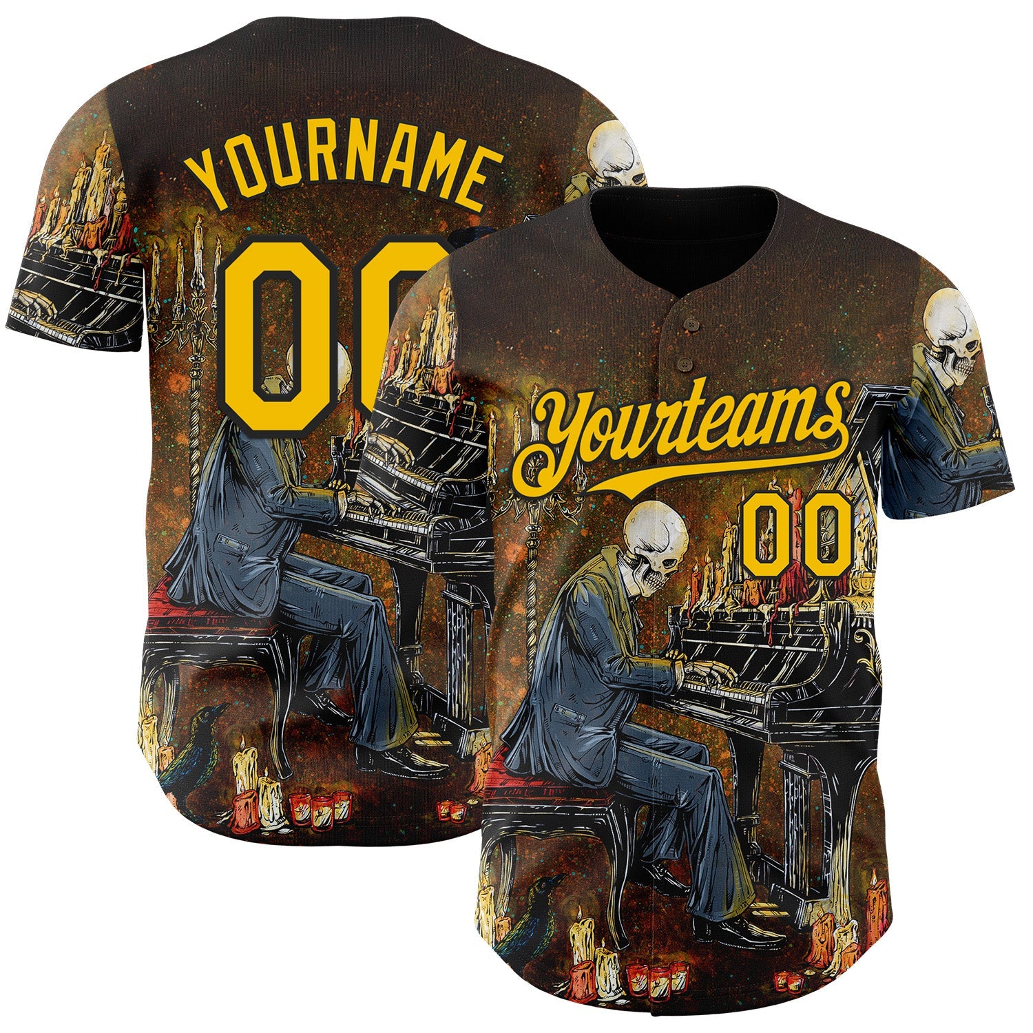 Custom Navy Yellow-Black David Lozeau The Grand Finale Authentic Baseball Jersey