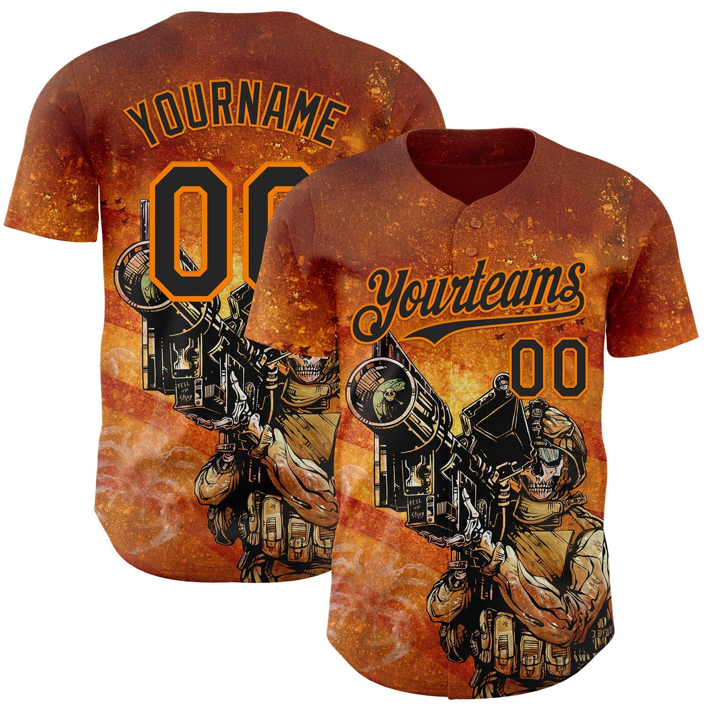 Custom Orange Black-Bay Orange David Lozeau Feel The Sting Authentic Baseball Jersey