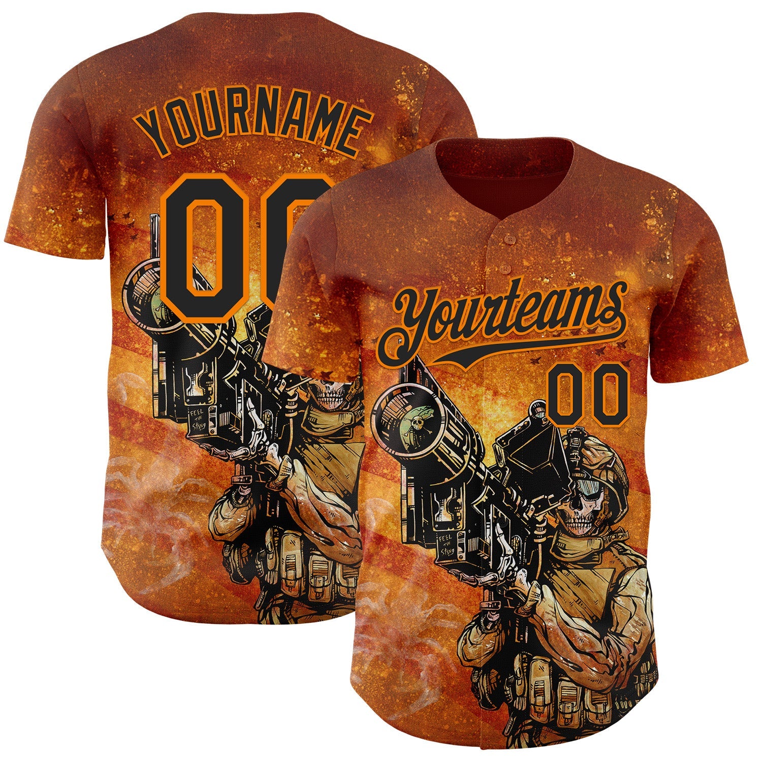 Custom Orange Black-Bay Orange David Lozeau Feel The Sting Authentic Baseball Jersey