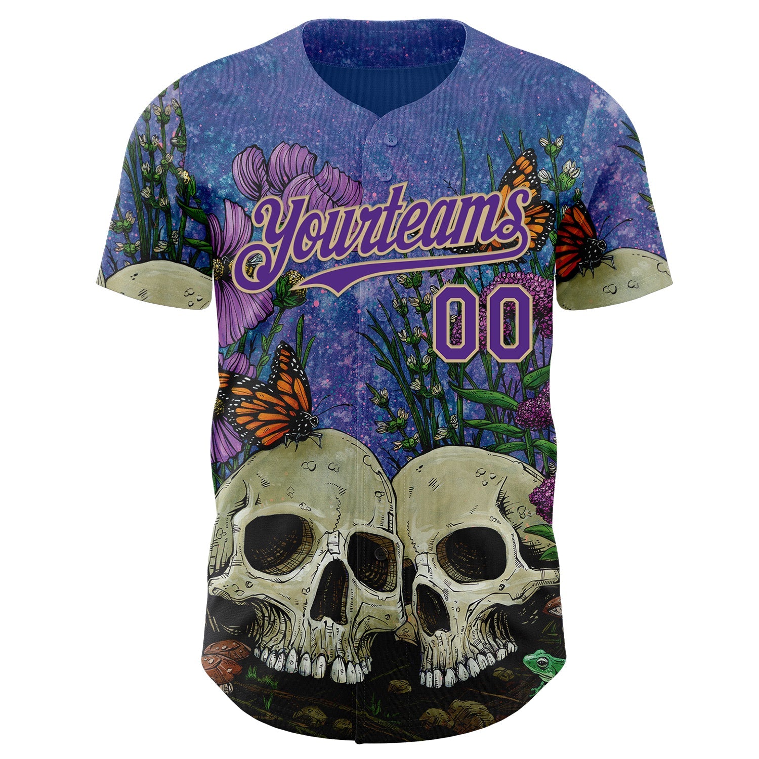 Custom Purple-Vegas Gold David Lozeau Together Forever Authentic Baseball Jersey