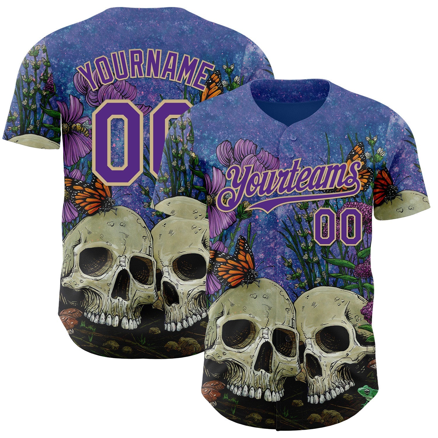 Custom Purple-Vegas Gold David Lozeau Together Forever Authentic Baseball Jersey