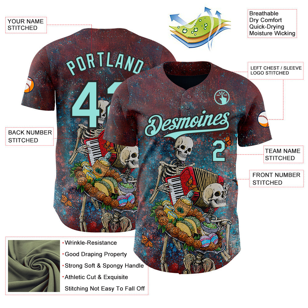 Custom Red Ice Blue-Black David Lozeau The Bounty Of Life Authentic Baseball Jersey