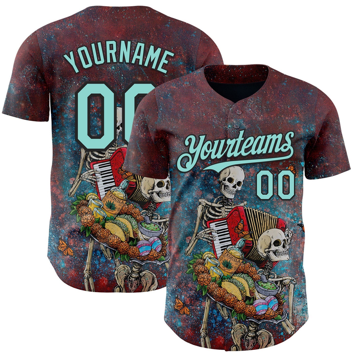 Custom Red Ice Blue-Black David Lozeau The Bounty Of Life Authentic Baseball Jersey