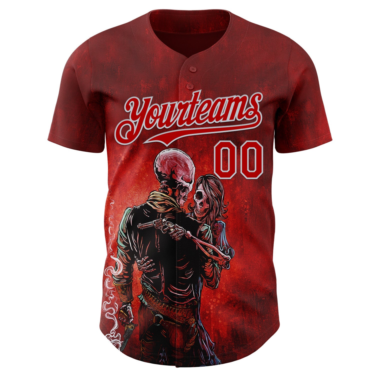 Custom Red-Silver David Lozeau Love Trust And A Revolver Authentic Baseball Jersey