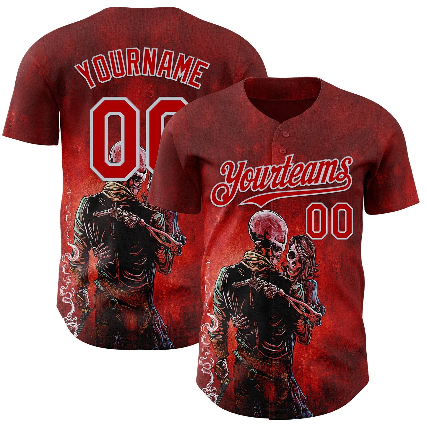 Custom Red-Silver David Lozeau Love Trust And A Revolver Authentic Baseball Jersey