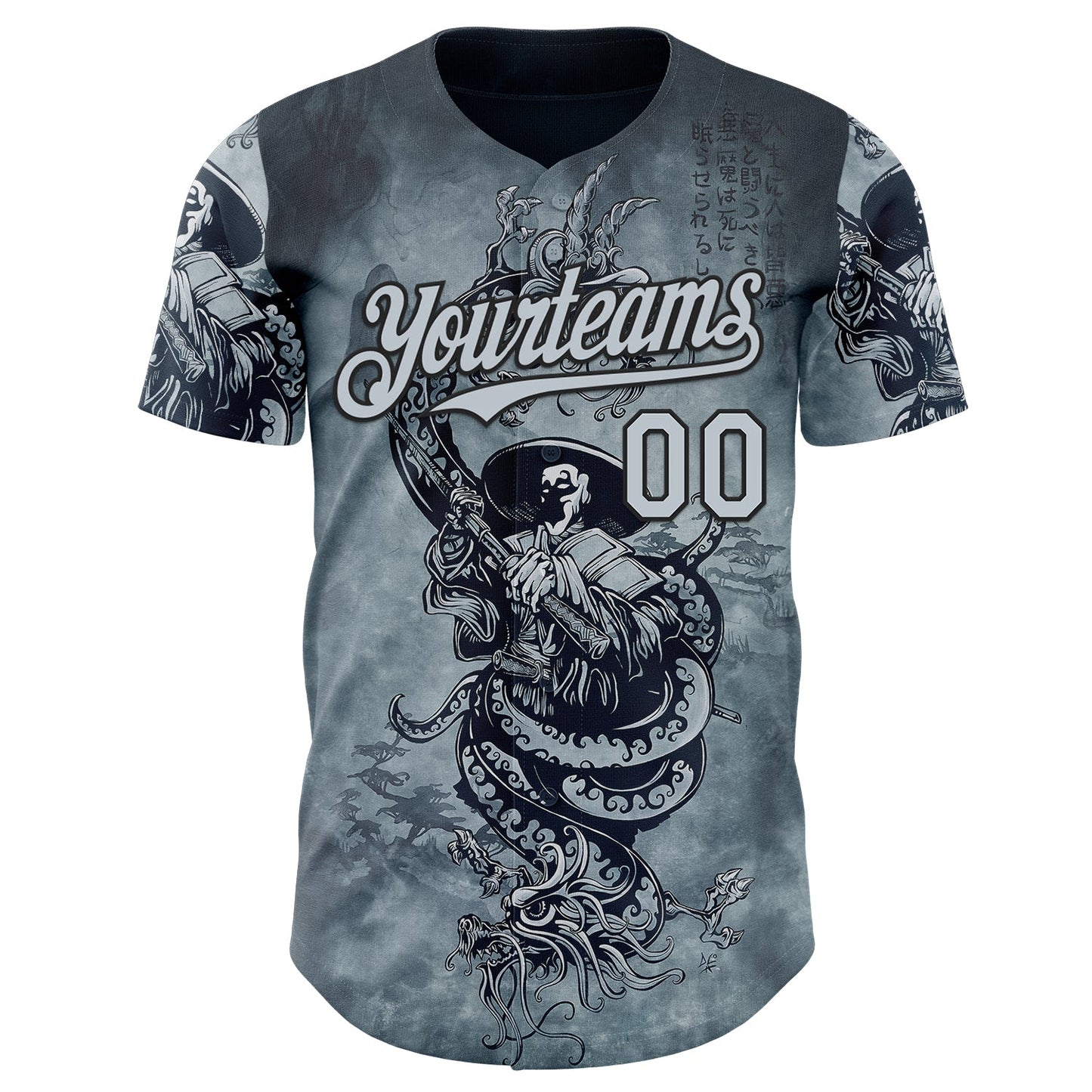 Custom Silver Silver-Black David Lozeau In Death The Demon Sleeps Authentic Baseball Jersey