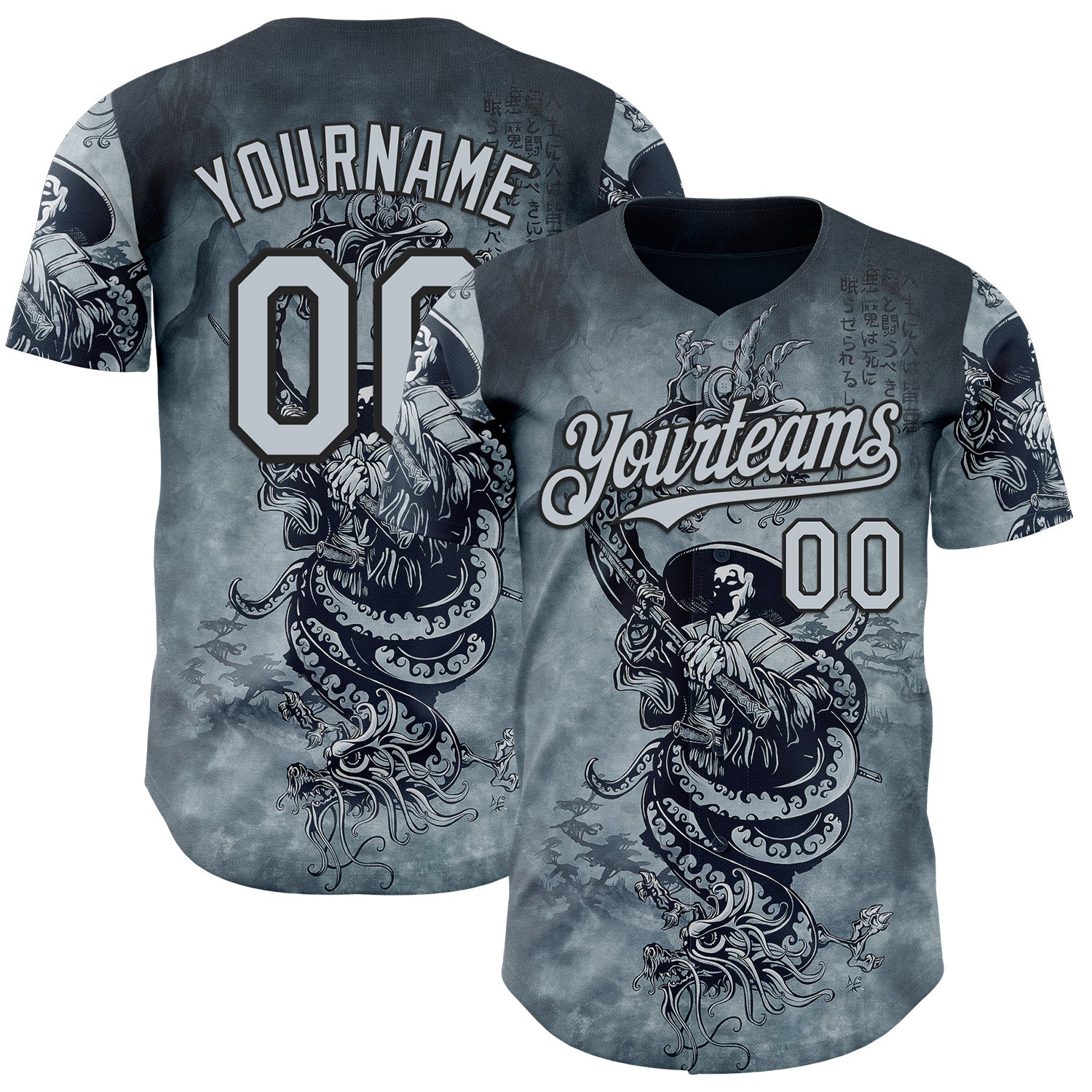 Custom Silver Silver-Black David Lozeau In Death The Demon Sleeps Authentic Baseball Jersey