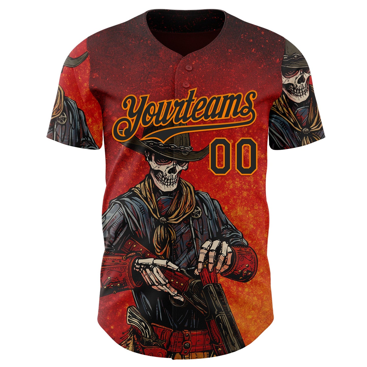 Custom Red Black-Bay Orange David Lozeau Double Barrel Authentic Baseball Jersey