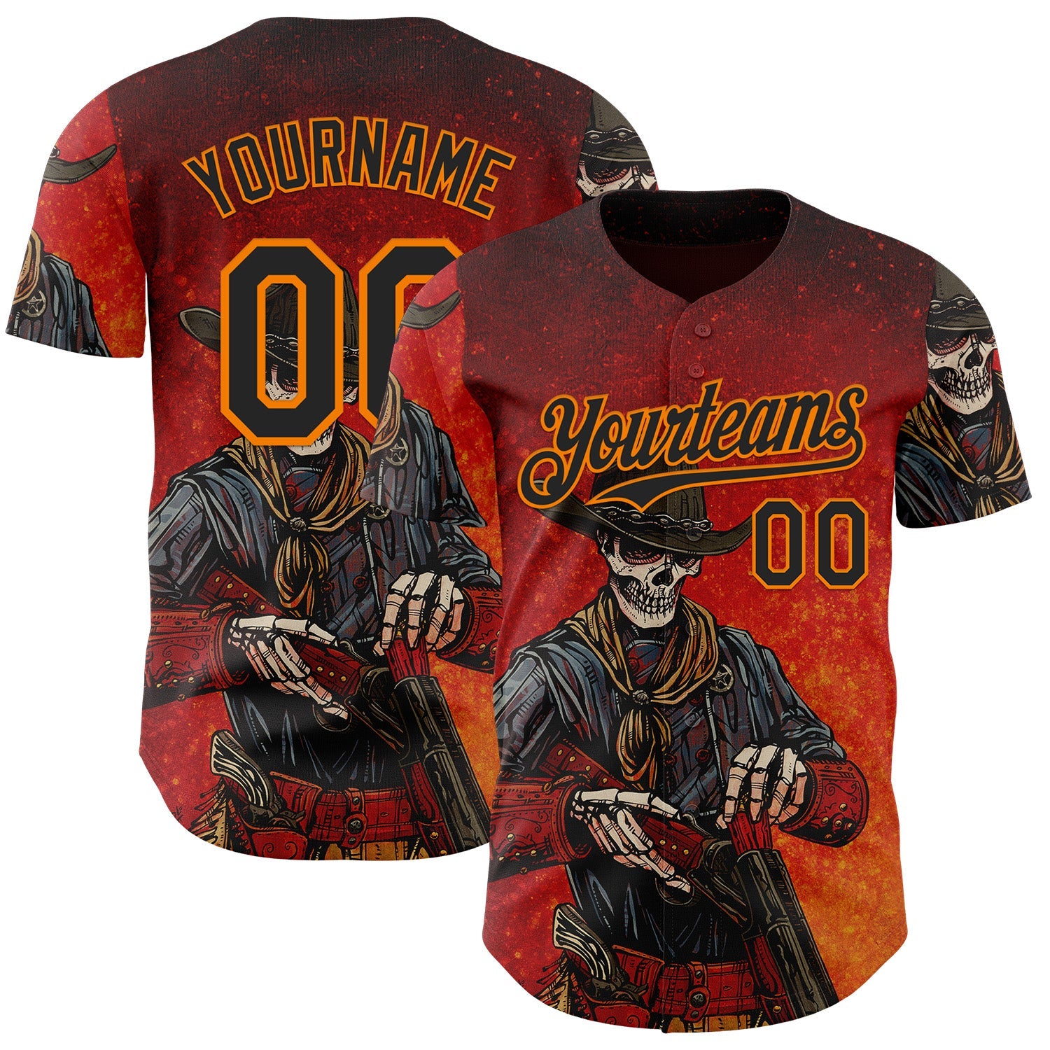 Custom Red Black-Bay Orange David Lozeau Double Barrel Authentic Baseball Jersey