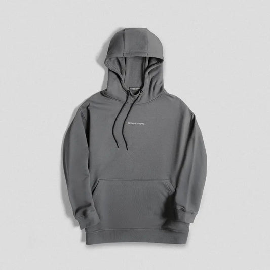 Ascend Mockneck Hoodie - Charcoal, Full Length Thermal Men's Top with Smooth Fleece Finish T-Shirts, Sweatshirt