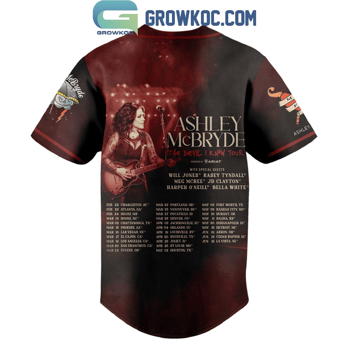 Ashley McBryde The Devil I Know Tour 2024 Personalized Baseball Jersey