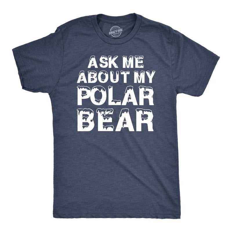 Ask Me About My Polar Bear T Shirt Funny Zoo Animal Flip Up Tee Mens Funny T Shirts Cool Vintage Fashion T-Shirt Gift...