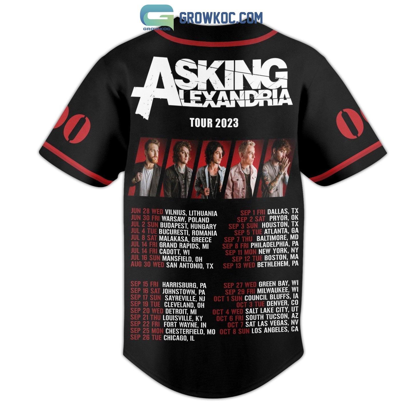 Asking Alexandria Tour 2023 Personalized Baseball Jersey