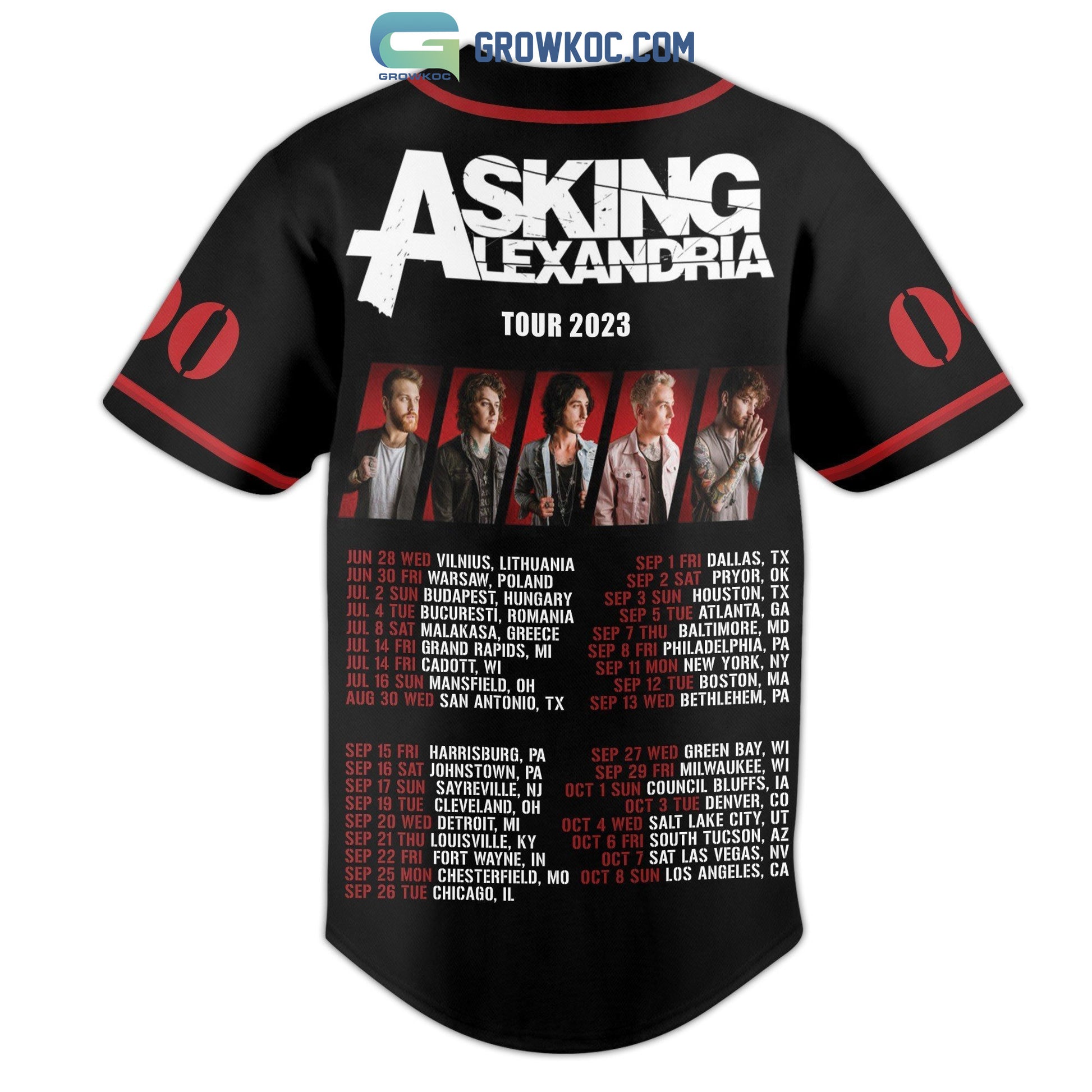 Asking Alexandria Tour 2023 Personalized Baseball Jersey