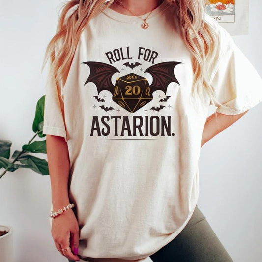 Astarion RPG T Shirt - Fantasy Vampire Gaming Top - D20 Dice Tee for Baldur's Gate 3 Fans