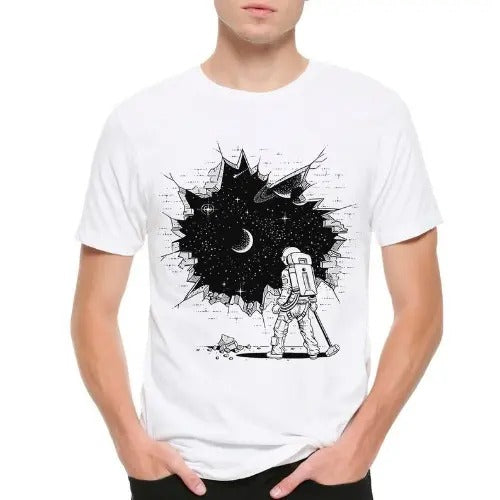 Astronaut and Hole In Space T-Shirt, Men Made in USA Hoodie, Sweatshirt | WearSparks.com