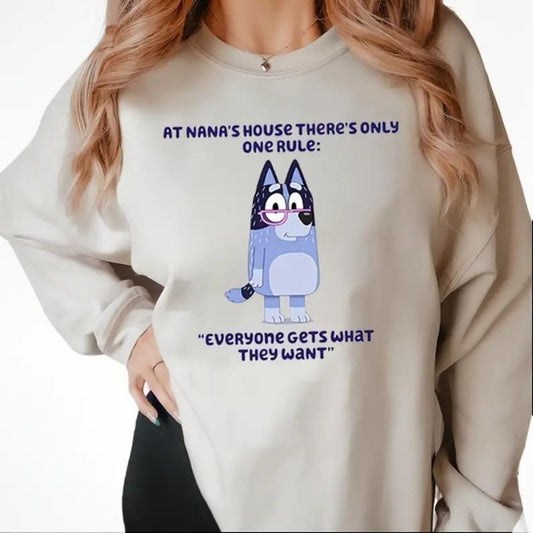 At Nana's House There's Only One Rule Shirt | Bluey Nana Shirt | Chris Heeler Shirt | Blue Dog Family Matching Shirt...
