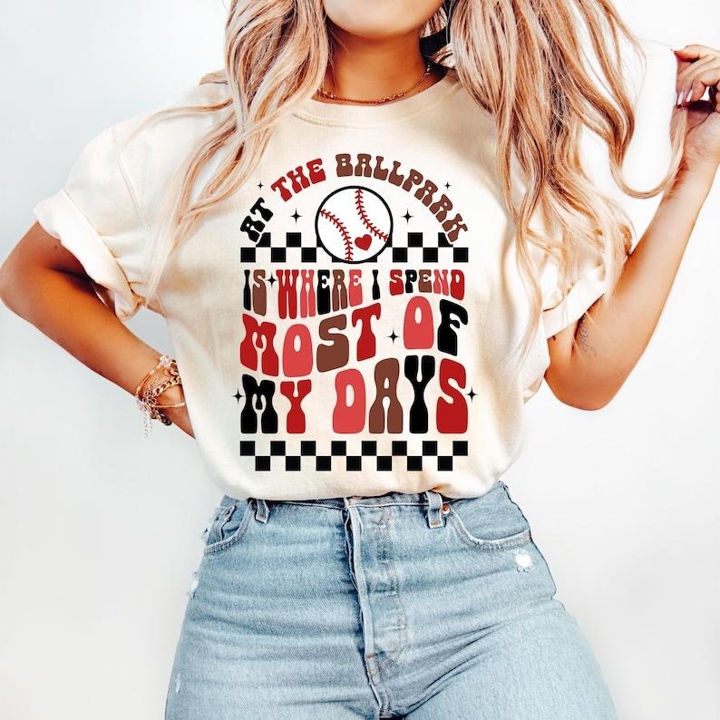 At The Ballpark, Baseball Game Day, Baseball Mama Tshirt Hoodie, Sweatshirt | WearSparks.com