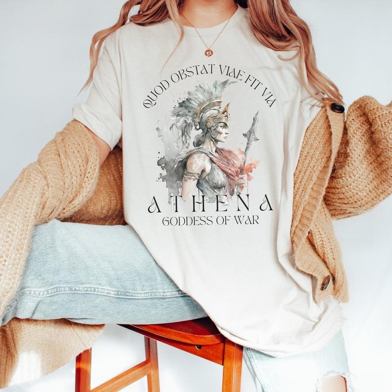 Athena dark academia T-shirt, Geek goddess shirt, Athena shirt, Greek mythology shirt, light academia shirt, when the...