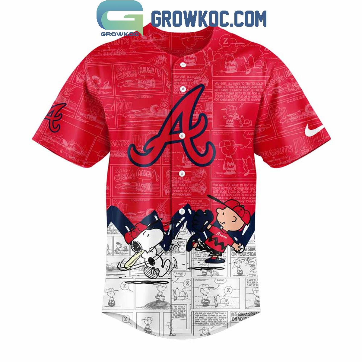 Atlanta Braves 75th Anniversary Peanuts Baseball Jersey