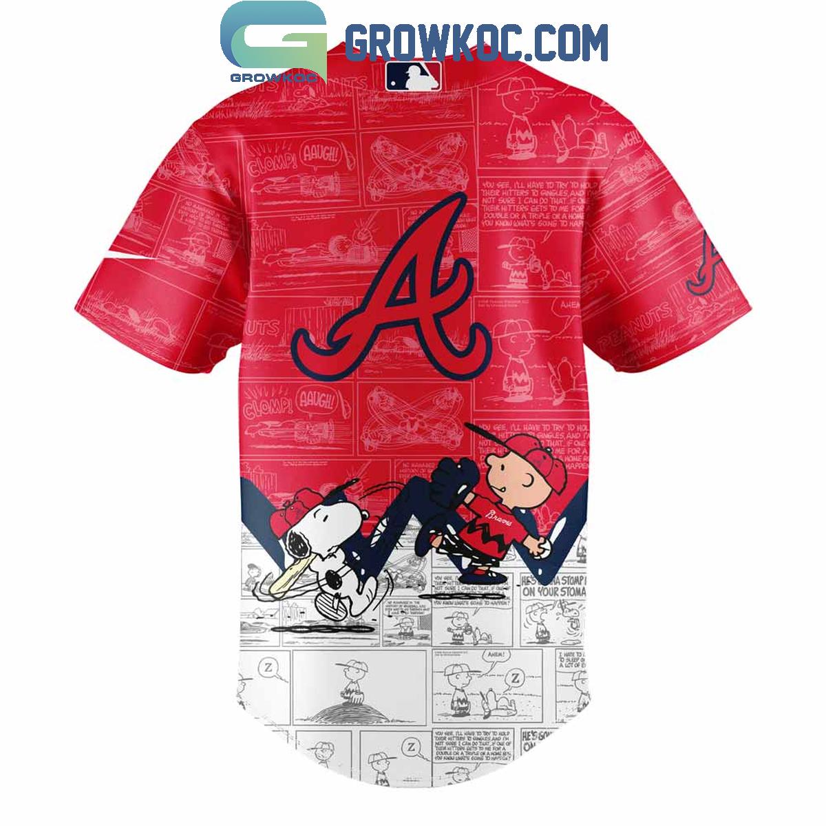 Atlanta Braves 75th Anniversary Peanuts Baseball Jersey