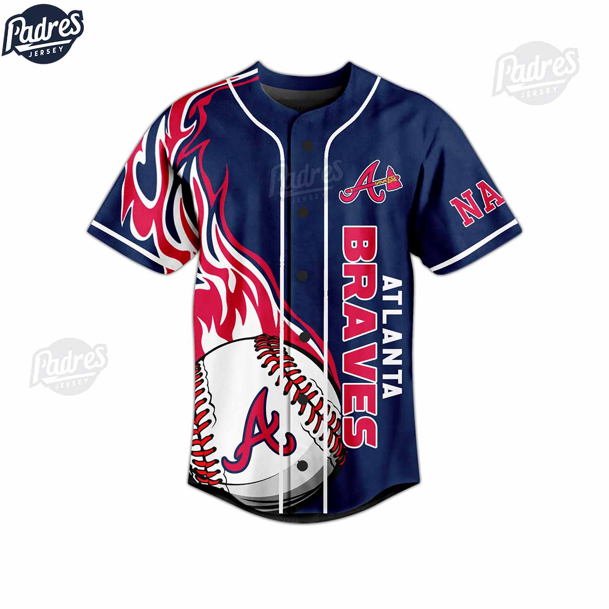 Atlanta Braves Personalized MLB Baseball Jersey - Padres Jersey Oasis: Elevate Your Baseball Style Game... (Image 2)