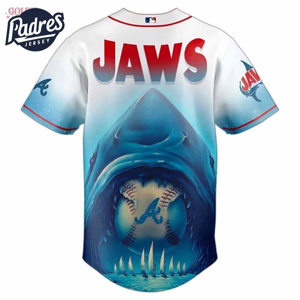 Atlanta Braves x Jaws 2025 Baseball Jersey - Padres Jersey Oasis: Elevate Your Baseball Style Game T-Shirts,... (Image 3)
