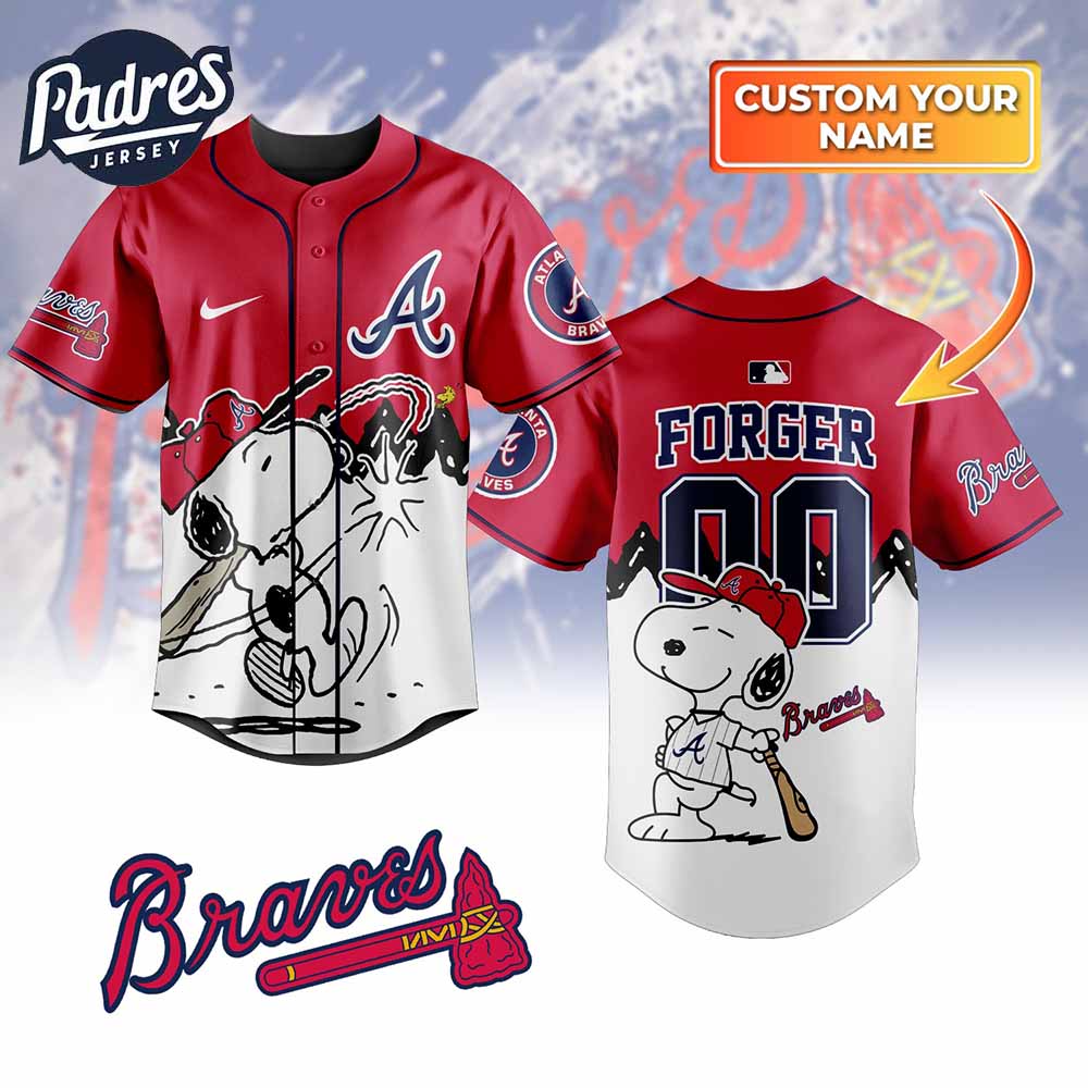 Atlanta Braves x Peanuts Personalized Baseball Jersey For Fans 2025 - Padres Jersey Oasis: Elevate Your... (Image 1)