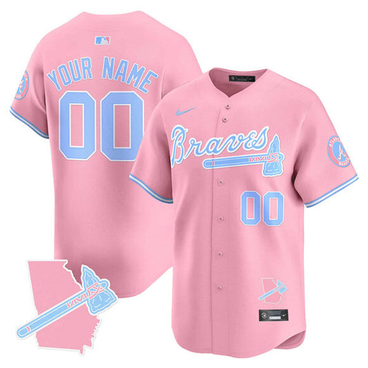 Atlanta Braves Active Player Custom Pink Bubblegum Pink Vapor Premier Limited