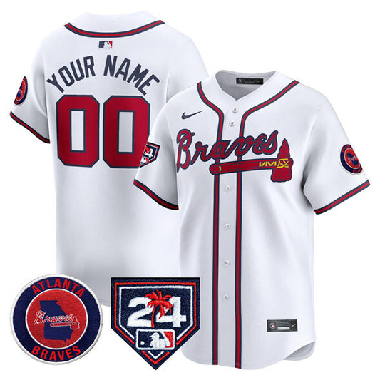 Atlanta Braves Active Player Custom White 2024 Spring Training Patch Limited