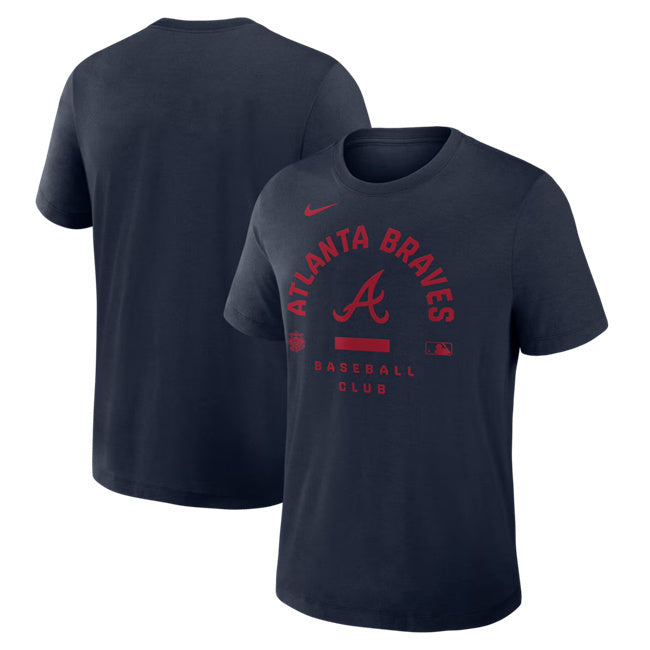Atlanta Braves Navy Collection Early Work Tri-Blend Dri-FIT T-Shirt