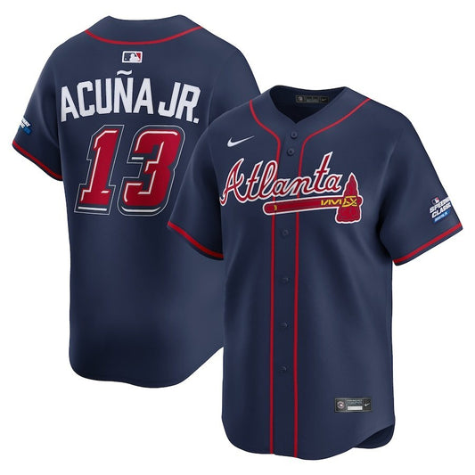 Atlanta Braves #13 Ronald Acuna Jr. 2025 MLB Speedway Classic Alternate Limited Player Jersey - Navy