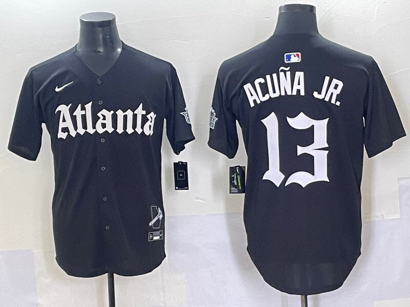 Atlanta Braves #13 Ronald Acuna Jr. Warriors 5 Collaboration Style 6
