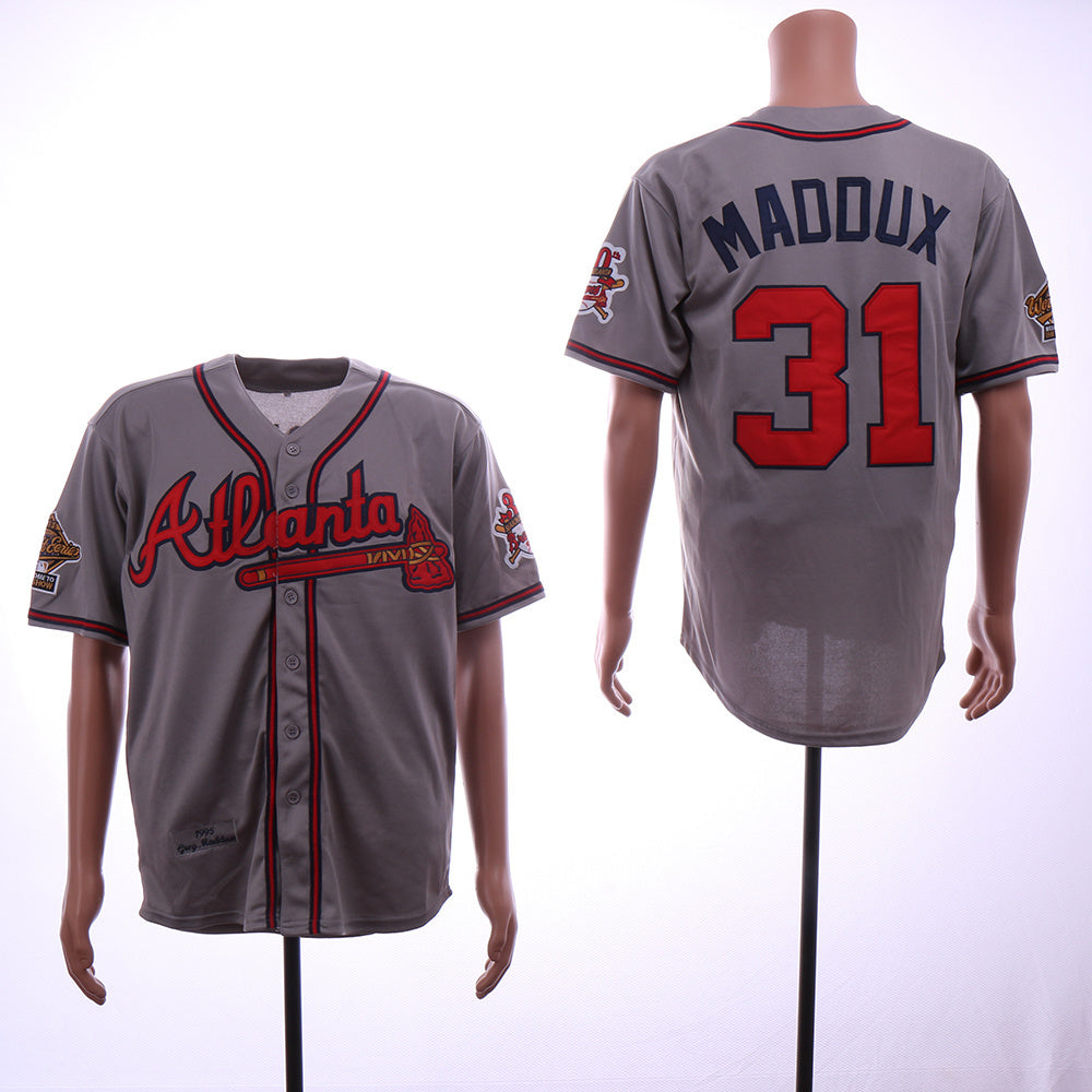 Atlanta Braves #31 Warriors 31 Gray 1995 Retro