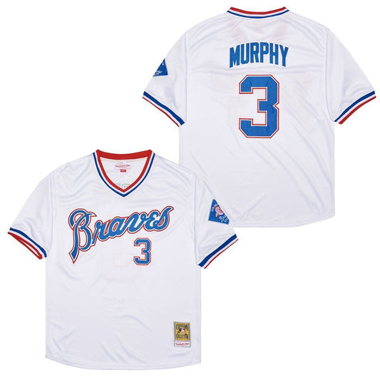 Atlanta Braves #3 Dale Murphy Warriors 3 White Pullover 20 Retro