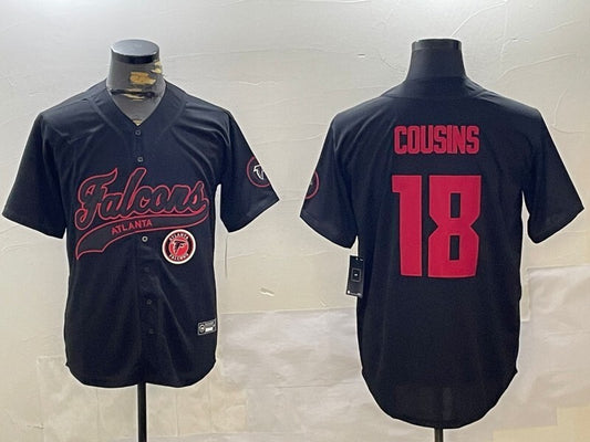 Atlanta Falcons #18 Kirk Cousins Black Collaboration Style 1