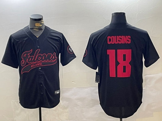 Atlanta Falcons #18 Kirk Cousins Black Collaboration Style 3