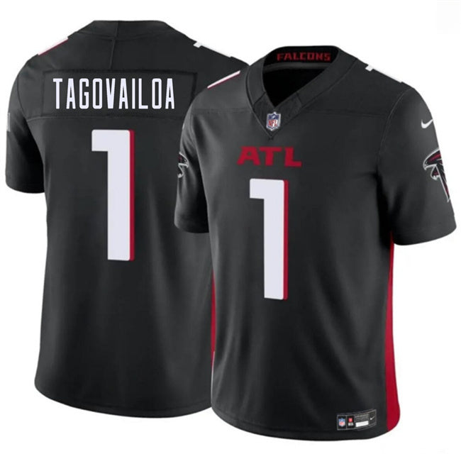 Atlanta Falcons #1 Tua Tagovailoa Black 2026 F.U.S.E. Vapor Untouchable Limited