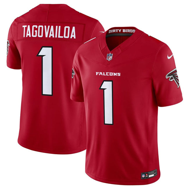 Atlanta Falcons #1 Tua Tagovailoa Red 2026 New F.U.S.E. Vapor Untouchable